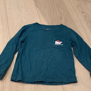 Vineyard Vines Kids' Hunter Green Whale Santa Long Sleeve Tee Size 3T